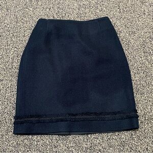 Women’s vintage Casual Corner Annex petite tweed black office work skirt ruffle